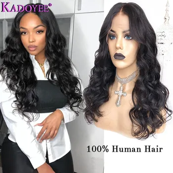 

2020 Human Hair Body Wave Wigs Brazilian Remy Hair 13x1 Hairline Part Lace Wig for Women Middle Parting Natural Color Lace Wig