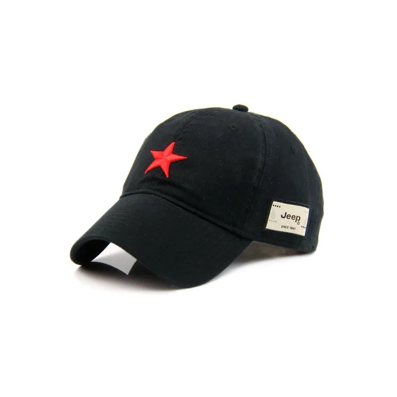 

Jeep Embroidered Star Logo Solid Color Adjustable Low Profile Baseball Hats Fitted caps for Men and Women