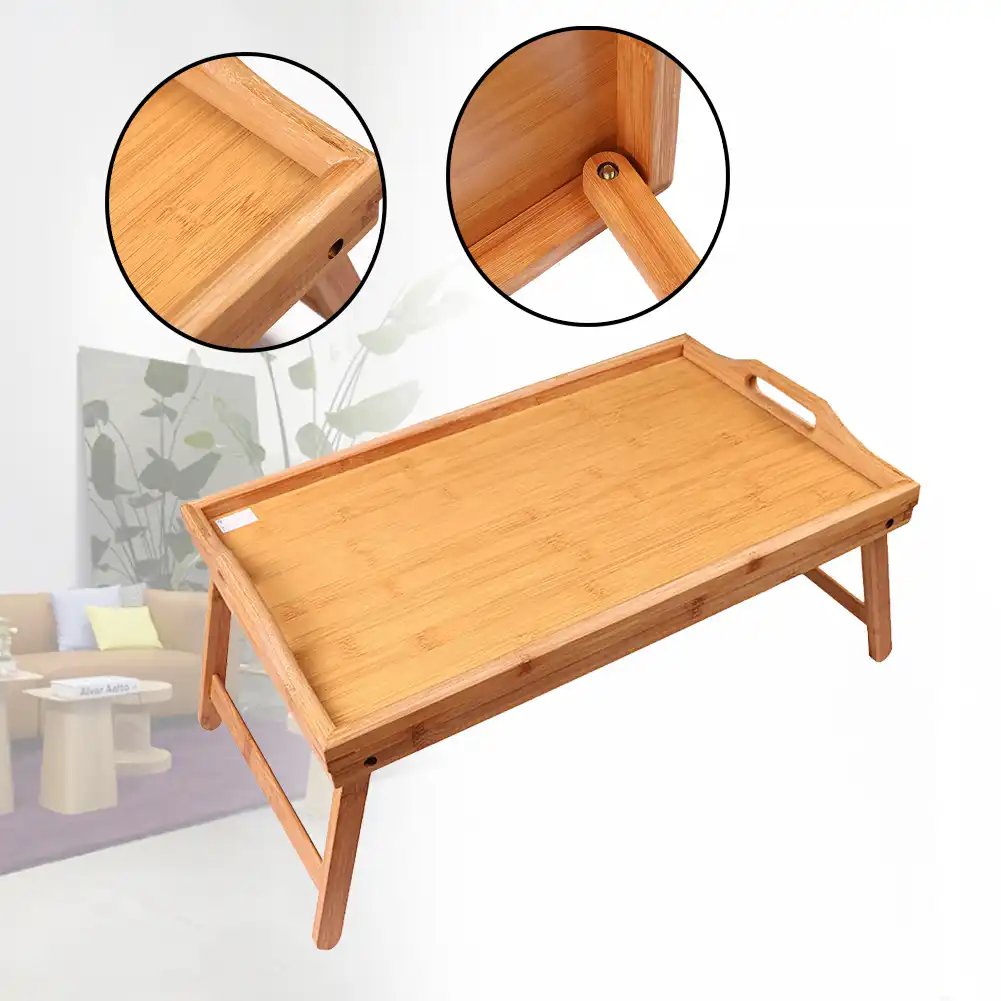 Foldable Breakfast Lap Tray Home Reading Laptop Desk Drawing Wood