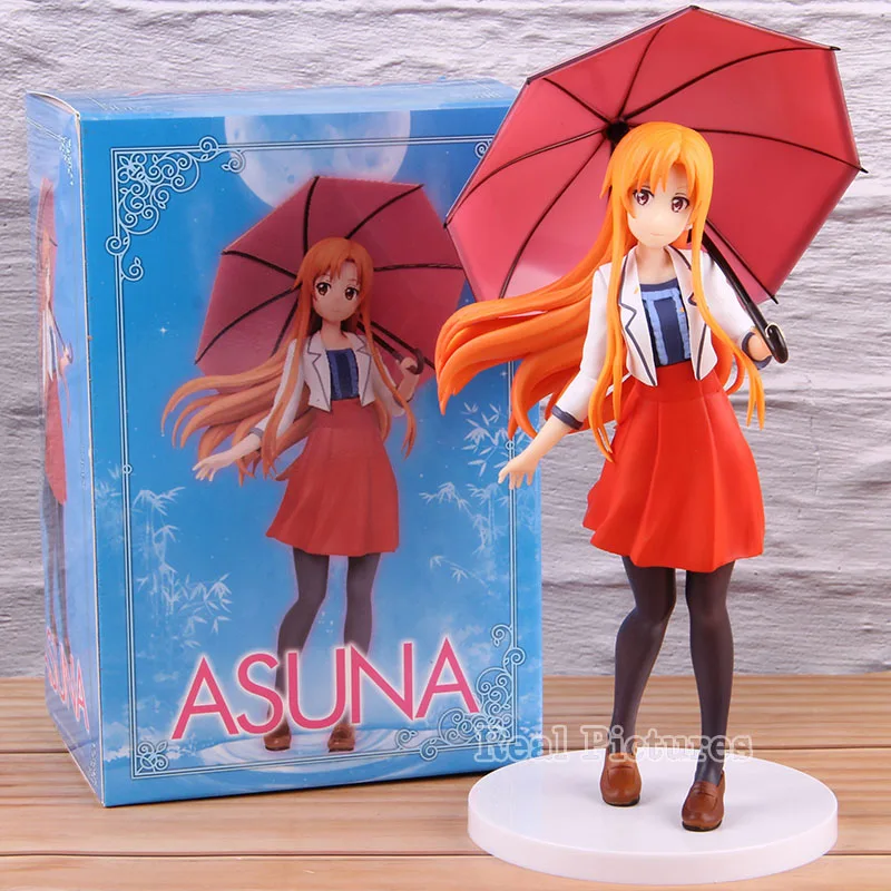 Anime Sword Art Online SAO Yuuki Asuna with Umbrella PVC Sword Art Online Asuna Action Figure Collectible Model Toy Gift