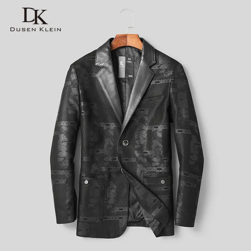 

Men Genuine Leather Jacket Real Sheepskin Jackets Casual Short Black Pockets 2019 Autumn New Coat for Man D1902
