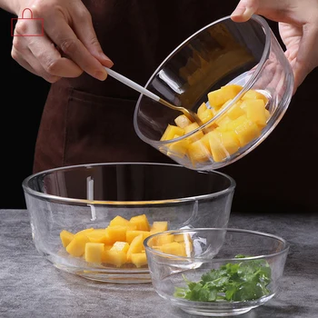 

Creative Large High Transparent Glass Bowl Home Dessert Ice Cream Fruit Salad Bowl Wy1116