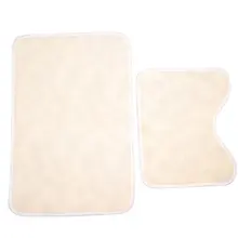 2PCS Coral Velvet Soft Non Slip Bath Shower Mat Toilet Pedestal Floor Rug Carpet leradore 2pcs non slip toilet cover set space universe bath mat pedestal rug bathroom set carpet bath mats floor mat
