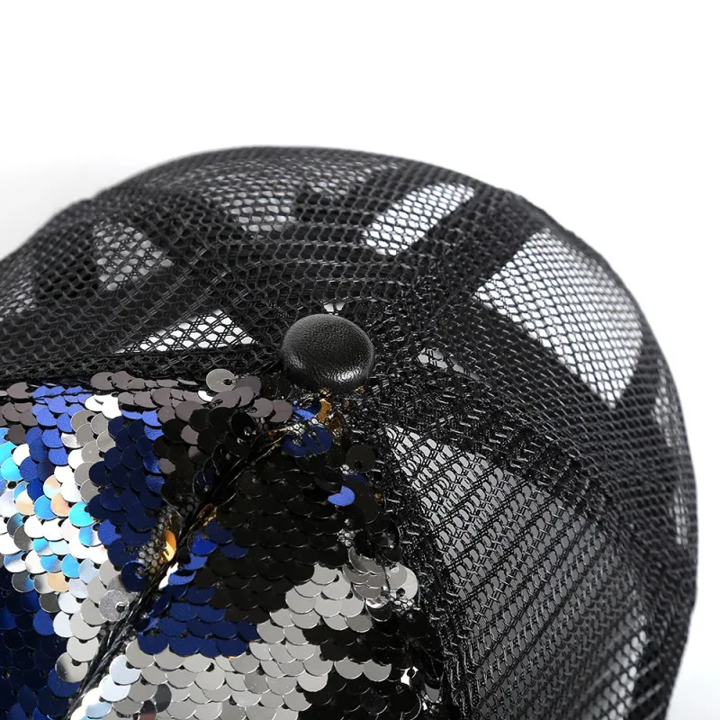 Мода блёстки регулируемые кепки с сеткой Snapback шляпы шапка с блестками для вечерние Клубные