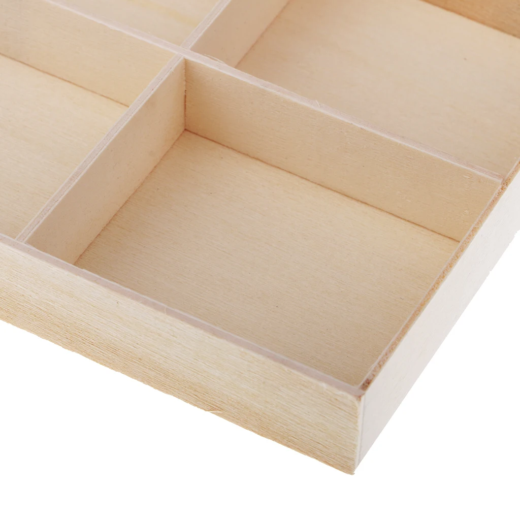 Multi-functional Vintage Wooden Storage Divider Box Drawer Desk Organizer Tray for Crafts, Flowers, Plants, Jewelry (6 Grid)