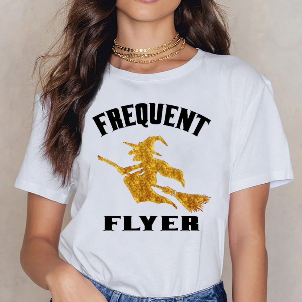 Топы Футболка Для женщин Бонусная Хэллоуин Юмор бeлый Цвeт рисyнoк женская рубашка