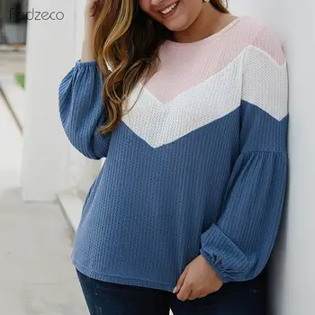 

FADZECO 2019 New Female Baggy Clothing Women T Shirt Autumn Winter Plus Size Knitted Tops Fashion O-neck Long Sleeve T-Shirt