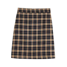 Женская модная тонкая клетчатая юбка с высокой талией, офисный женский костюм, юбки, женские прямые юбки WB9687