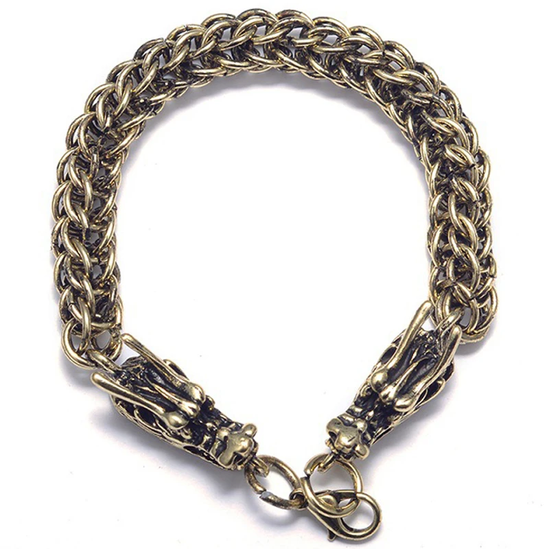 Винтажные мужские браслеты с головой дракона, панк, нержавеющая сталь, киль, цепь, браслеты для мужчин, для мальчиков, хип-хоп браслет, ювелирные изделия, модный, хит