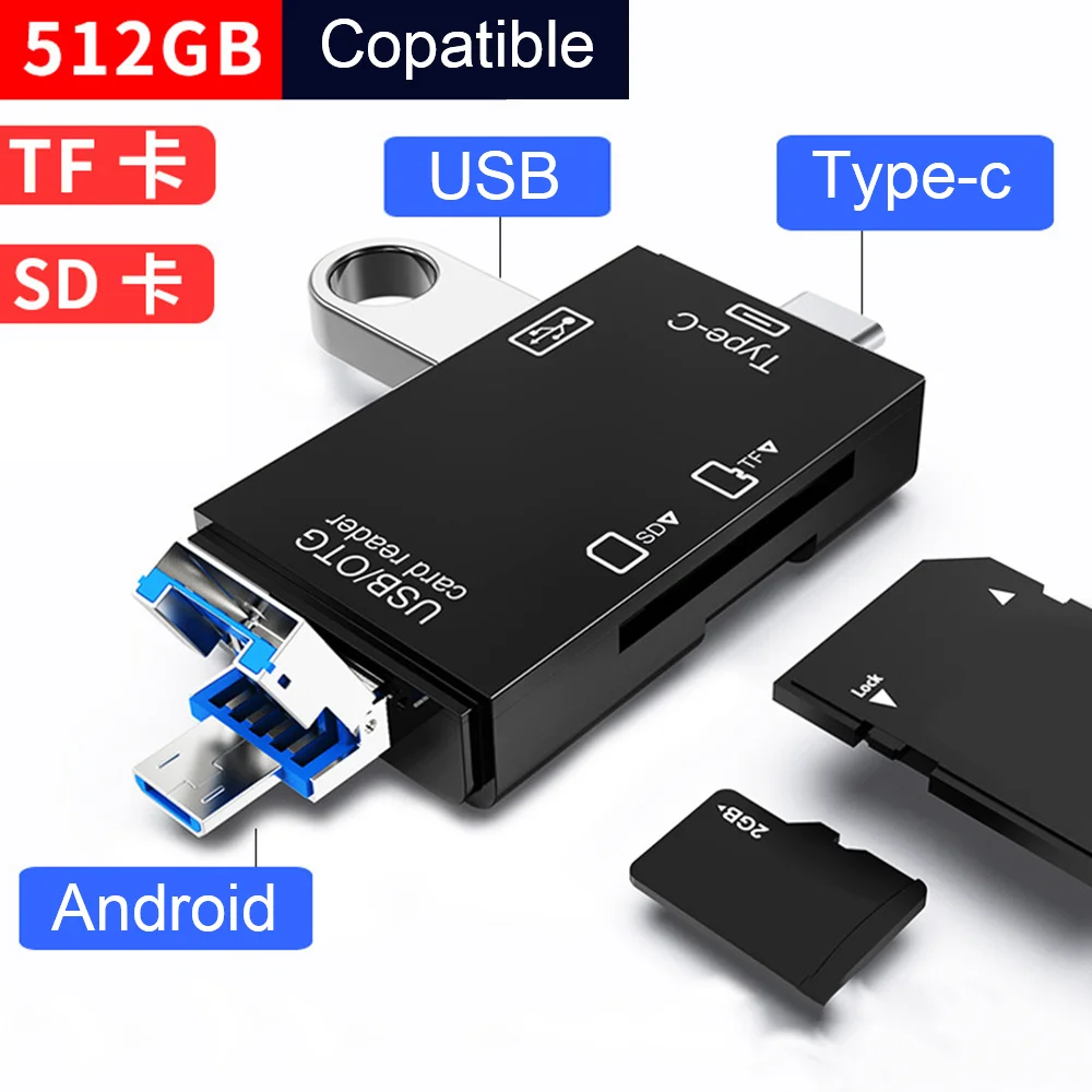 Android USB2.0 многофункциональное устройство для чтения карт Тип-C Micro Usb адаптер