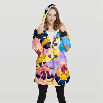 

Casaco Bomber Woman's Plus Size 3d Print Convertible Hoodie Jackets 100% Polyester Tops Soft Jacket Woman Customer Design Wy30