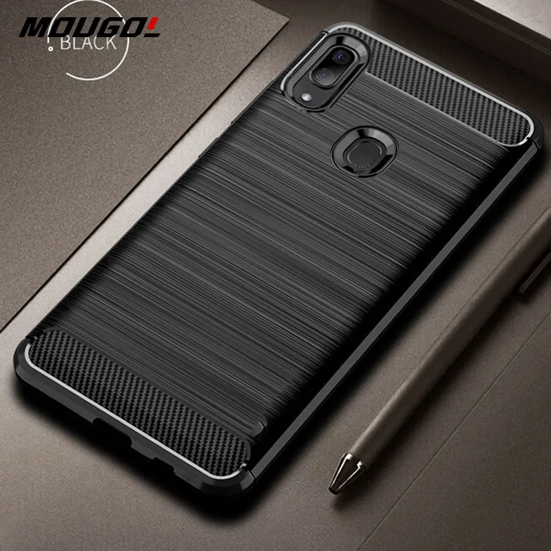 

For Samsung Galaxy A40 A30 Case Carbon fiber Cover Shockproof Phone Case On For Samsung A 40 30 A20 Cover Full Protection Bumper
