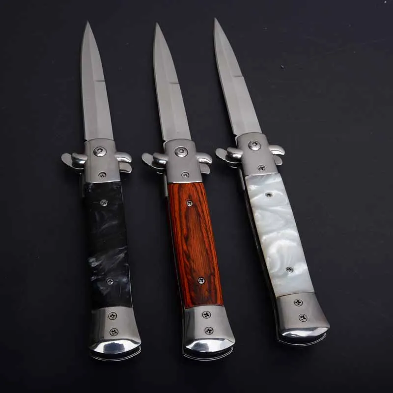 

AKC Mafia Tactical Folding Knife 440C Acrylic & Wood Handle Camping Hunting Survival EDC Tools Outdoor Camping Equipment