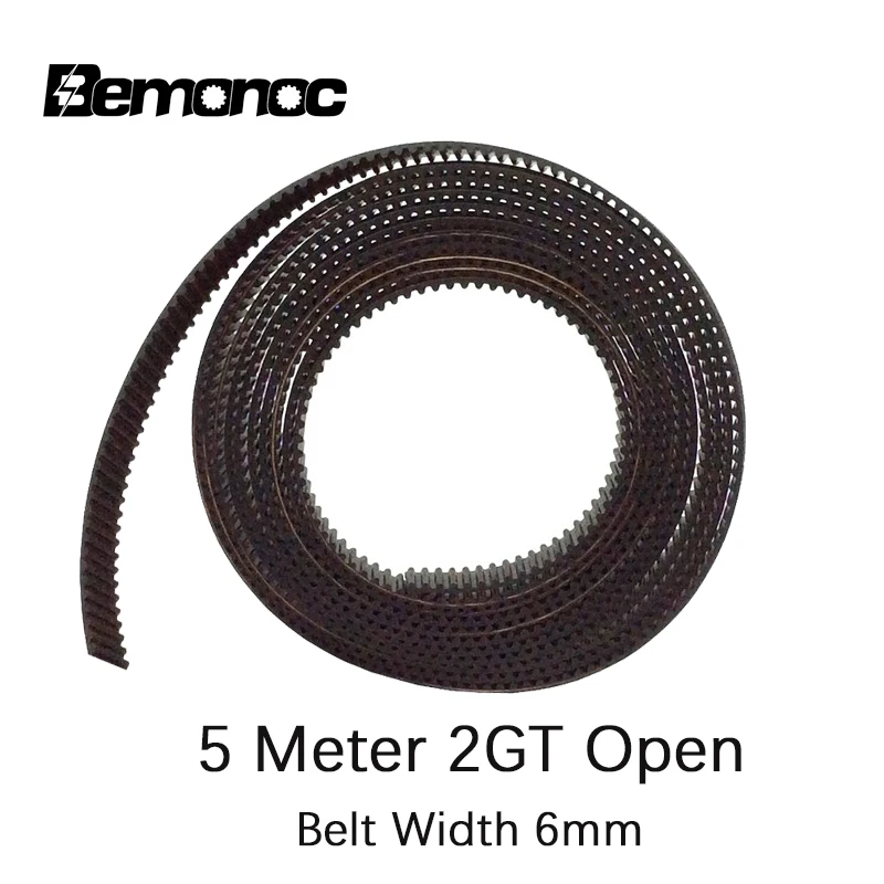 Bemonoc 5 м 2GT открытый синхронный зубчатый ремень Ширина 6 мм Резиновый Samll люфт линейного движения 2GT-6 5 метров для 3d принтера