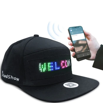 

Hip Hop Hats for Men Women Bluetooth LED Hat Adjustable Programmable Message Display Board Baseball Hip Hop Golf Cap Party Gift
