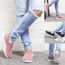 Женская Повседневная обувь для ходьбы; модная дышащая женская обувь; удобная сетчатая обувь; женская обувь без застежки на плоской подошве; D30