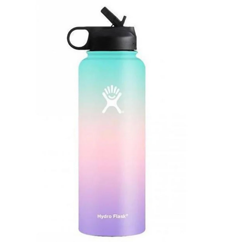 Baratos Frasco hidráulico de 32 oz 40 oz botella de agua de acero inoxidable con aislamiento al vacío botella térmica portátil de viaje de boca ancha para deportes al aire libre
