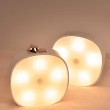 DishyKooker светодиодный светильник с управлением USB Перезаряжаемый настенный светильник с датчиком движения Активированный ночной Светильник для спальни коридора шкафа