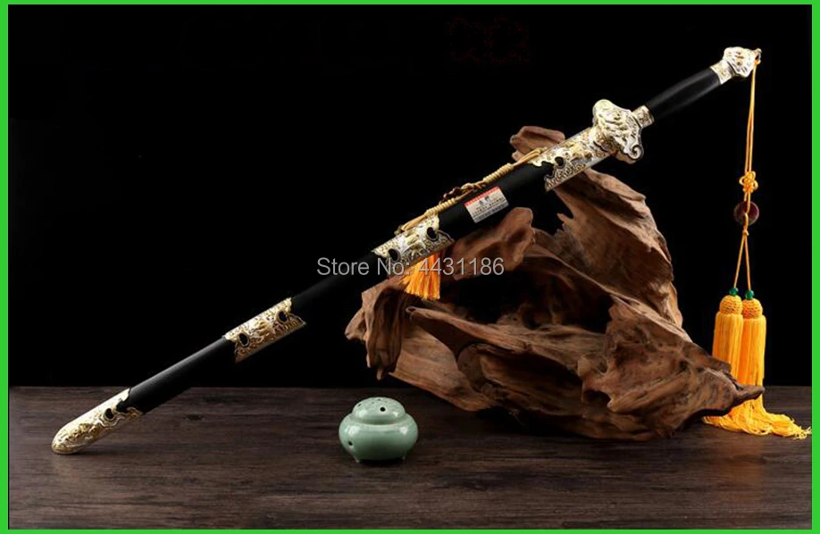 Handmade Kung Fu Chinese Zodiac Tai Ji Dao Sword Double Edge Sharp Damascus Steel Wu Shu Tai Chi Jian Saber