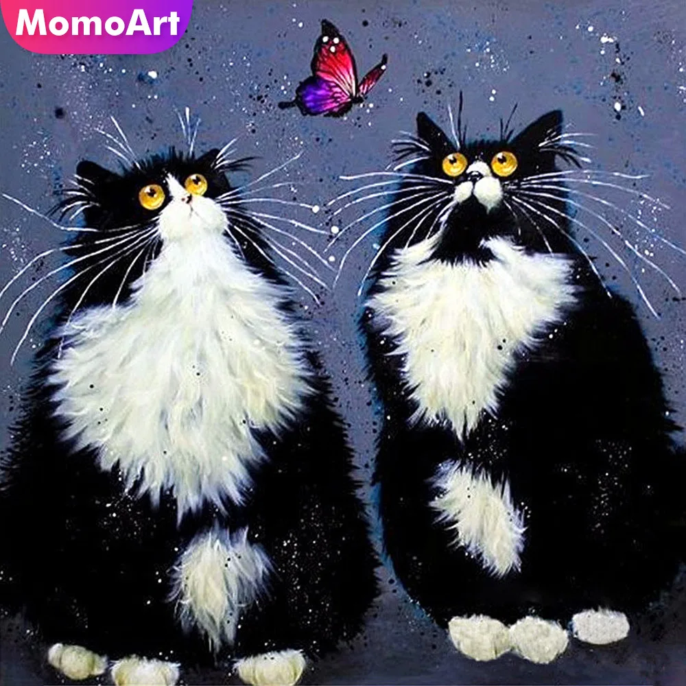 

MomoArt Diamond Cat Painting Animal Diamond Embroidery Full Square New Arrival Picture Of Rhinestone Room Decoration