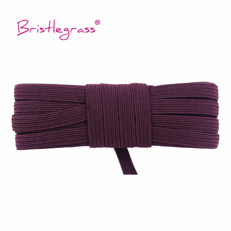 Bristlegrass Glitter Elastic Cord – 6mm Flat Skinny Band for DIY Sewing & Craft Projects