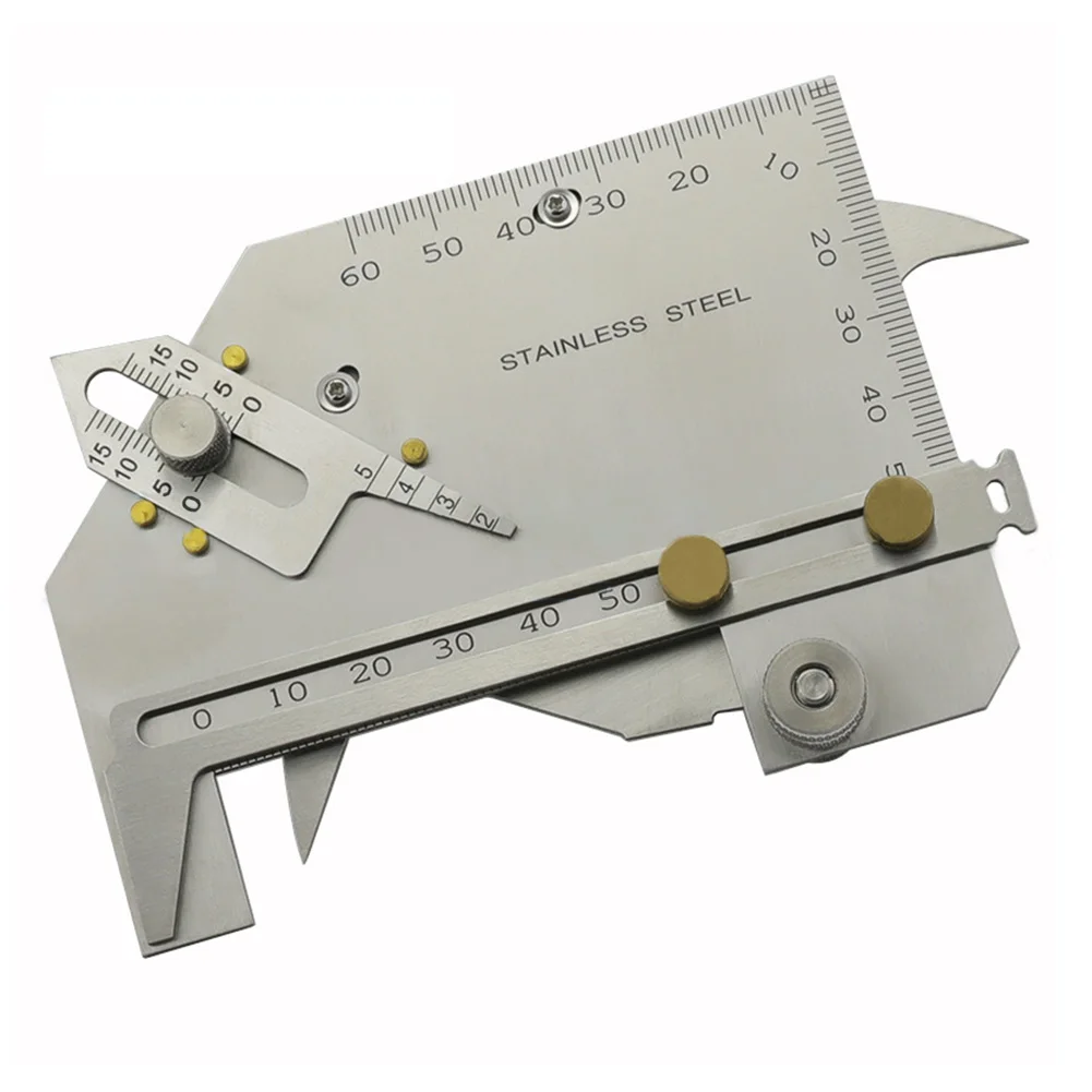 

Foot Length Slotted Weld Gauge Professional Inspection Ruler Test Groove Angle Stainless Steel Portable Fillet Tool Measuring