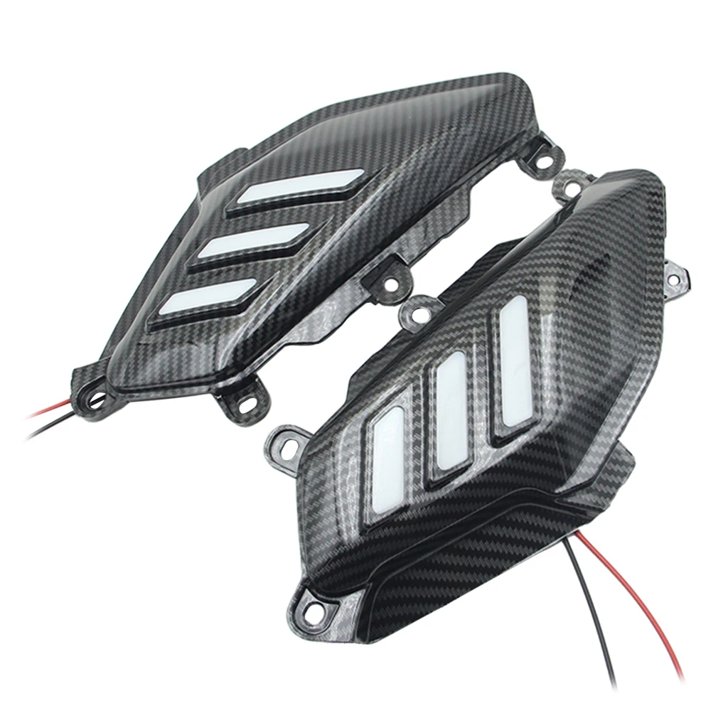 Motorcycle Rear Side Guard Cover Cap with LED Light Trim For Yamaha Nmax 155
