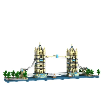 

London Tower Bridge Diamond Mini Building Block World Famous Architecture Model Collection Mirco Brick Toys with 1910pcs