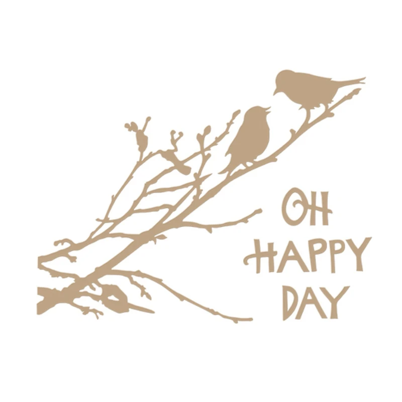 

New 2019 3D Metal Cutting Die and In Scrapbooking For Paper Card Making Embossing Happy Day Birds on Tree Frames No Stamp Set