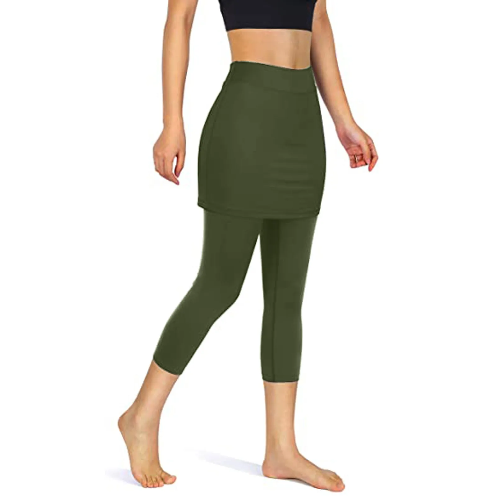 Buy ANIVIVO Skirted Yoga Legging for Women,Skirted Capri Tennis