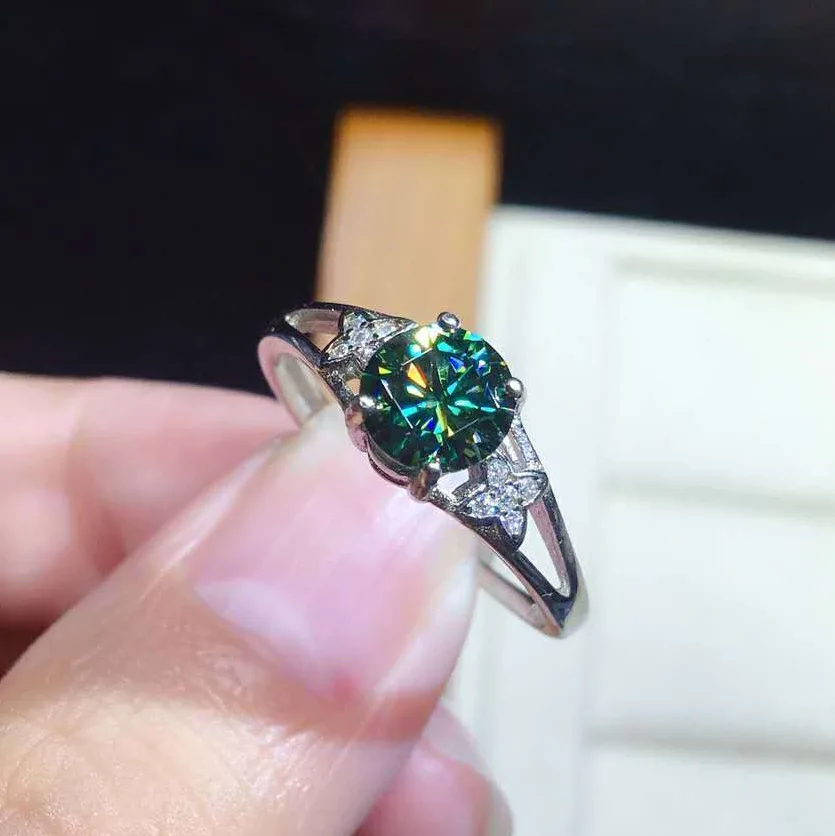 

Exquisite Silver Color Round Green Zircon Ring Cocktail Party Women's Fine Ring Colourful Gems Crystal Ring Bridal Jewelry Gifts