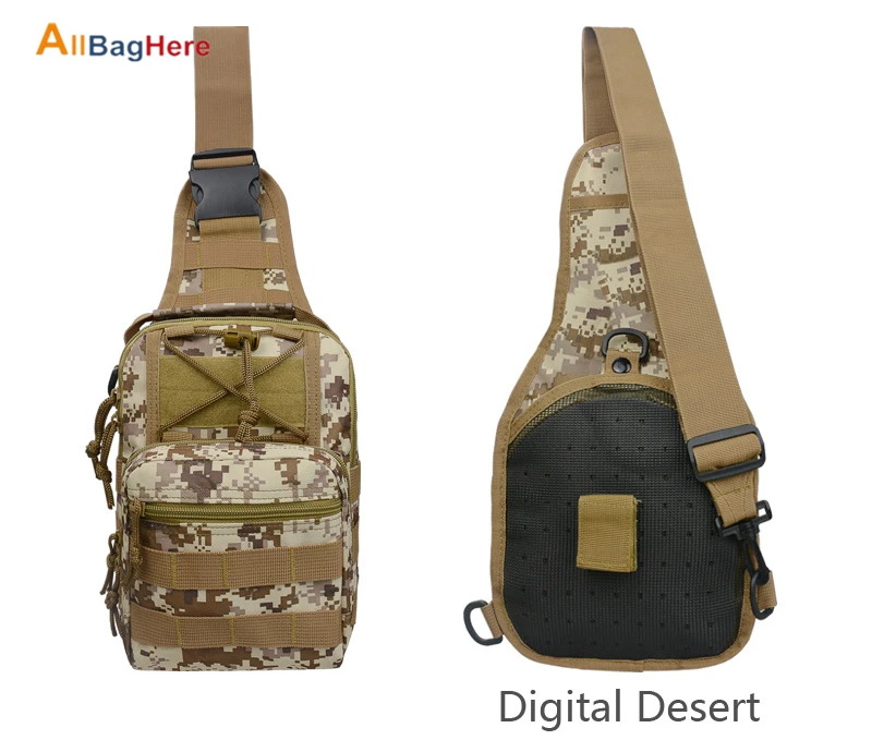 Desert Digital Открытый плечо грудь военный рюкзак Кемпинг путешествия Пешие прогулки треккинг Сумка 10 цветов Водонепроницаемый через плечо Молл спортивные сумки - Цвет: Desert Digital