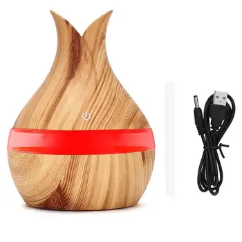 

Aroma Diffuser 300ml 7 Colors LED Night Light Aroma Essential Oil Diffuser Air Humidifier Light Wood Grain Cold Mist Humidifier