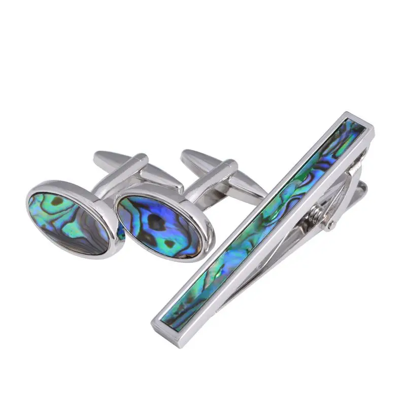 1 Pair Cufflinks 1pc Tie Bar Abalone Shell Colorful Durable Clothing Decorations Clothes Accessories Garment Props