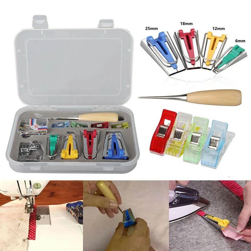 

DIY Bias Tape Bias Maker Sewing Tools Set Binding Tape Bias Making Fabric Patchwork Craft Sewing11pcs/box 6/12/18/25mm