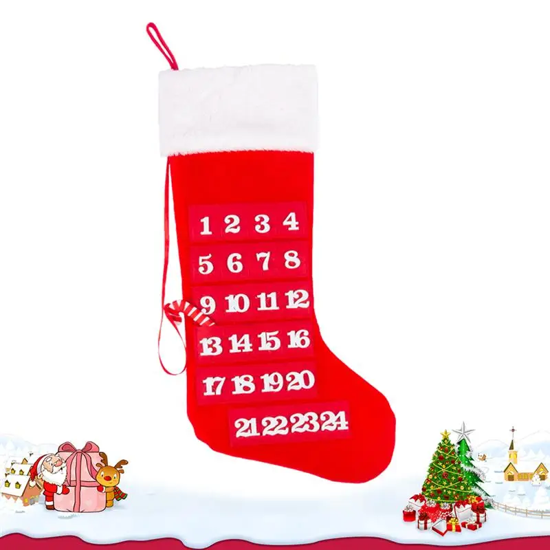 Рождественский носок DIY Advent украшение для календаря Очаровательная Праздничная стена висячий обратный отсчет календарь Рождество банкет A35