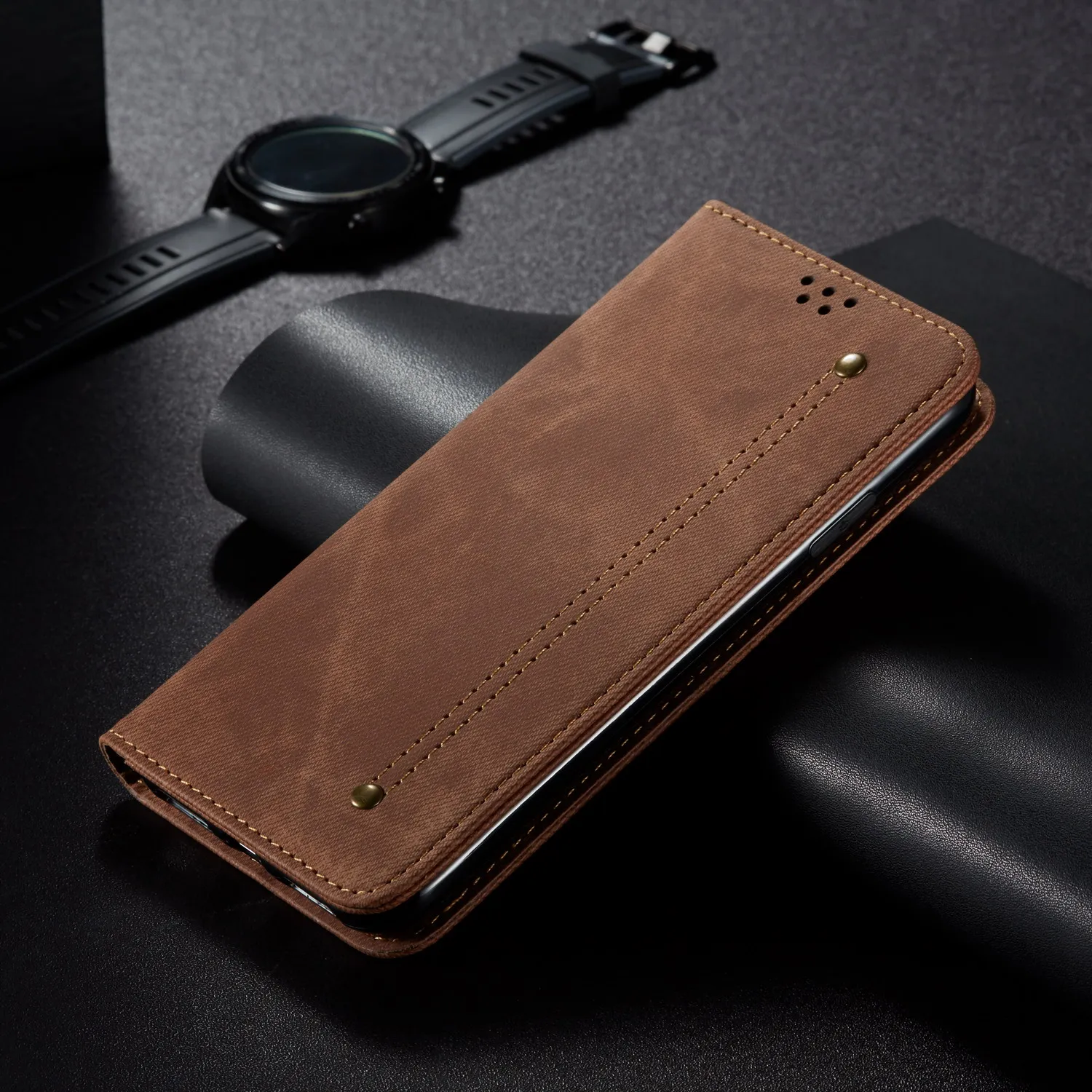Кожаный чехол в стиле ретро для Xiaomi Redmi 8 Redmi8, чехол-книжка с джинсовыми полосками, чехол для телефона Xiaomi Redmi 8 M1908C3IC, чехол для телефона