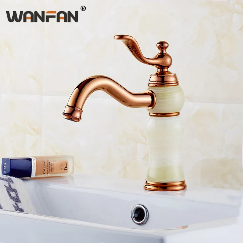 Basin Faucets Rose Gold Deck Mounted Bathroom Sink Taps Single Handle Washbasin Water Crane Ceramic Cartridge Faucet 5011E
