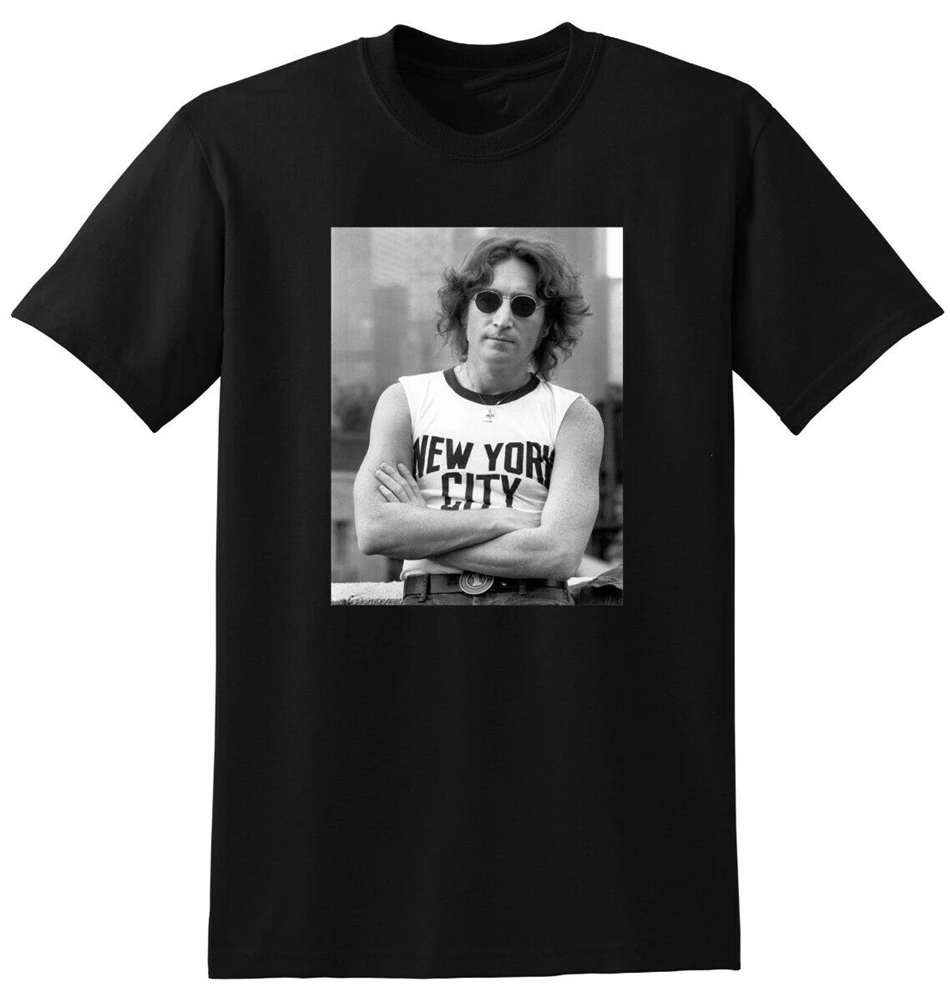 JOHN LENNON футболка nyc Нью-Йорк фото постер маленький средний большой или XL рубашка