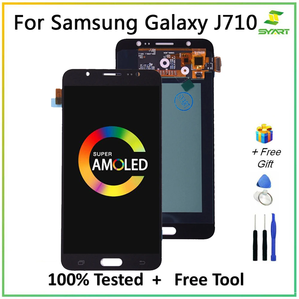 ЖК-экран OLED для Samsung Galaxy 2016 J710 ЖК-дисплей сенсорный экран дигитайзер сборка J7 SM-J710F