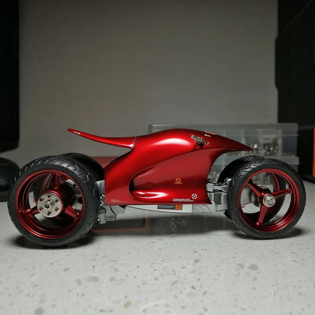 DIY Mechanical Metal Puzzle Model Kits 3D Assembled Crafts Home Decor toys for kids adults gifts  - Red Motorbike ï¼ˆFinished ï¼‰