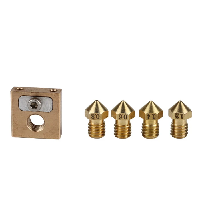 Brass Nozzle+Cleaning Needle Drill Bit+Tweezer+Heating Block Kit For Ender-3 3D Printer SP99