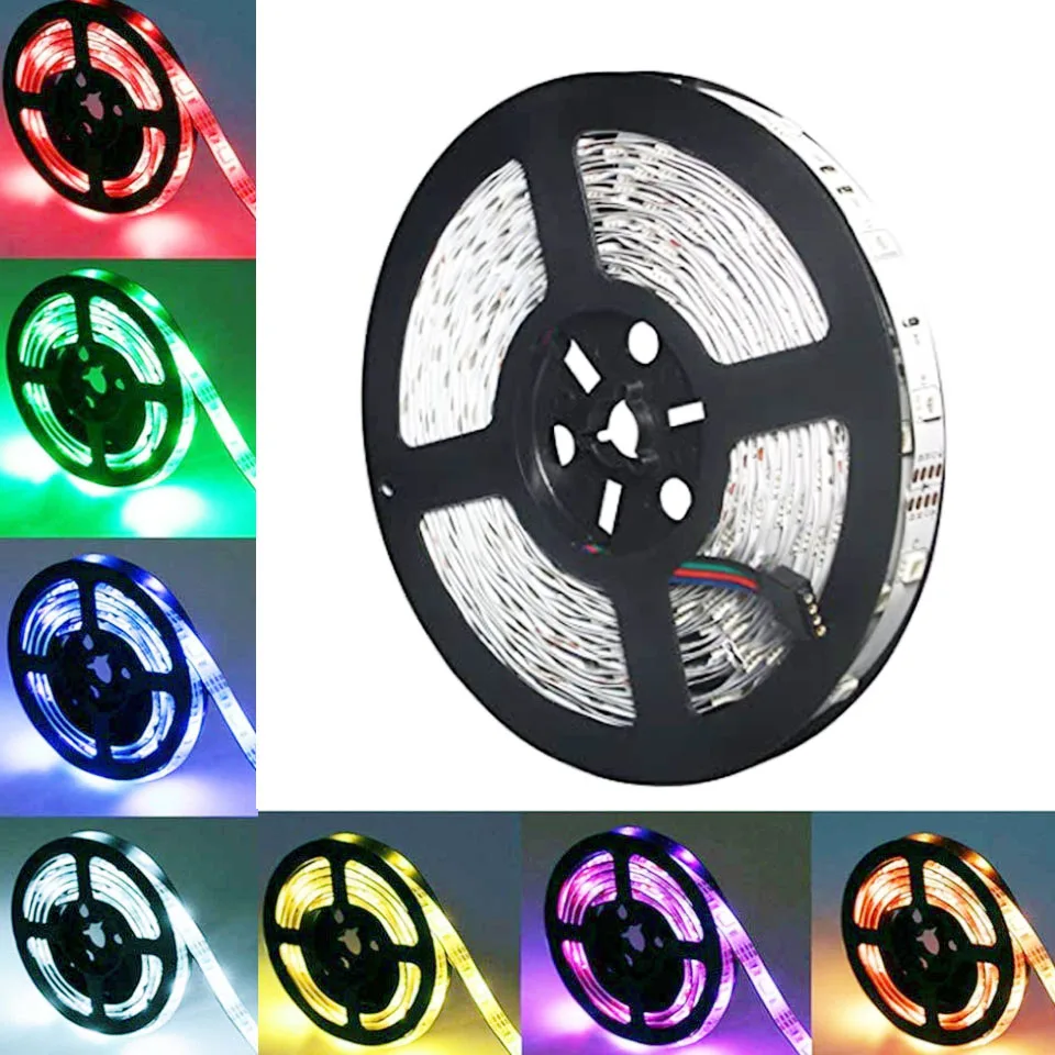 

RGB LED Strip 5M SMD 5050 DC 12V Led Strip Light Tape Waterproof RGB LED Light Diode Ribbon Flexible for home decoration 300leds