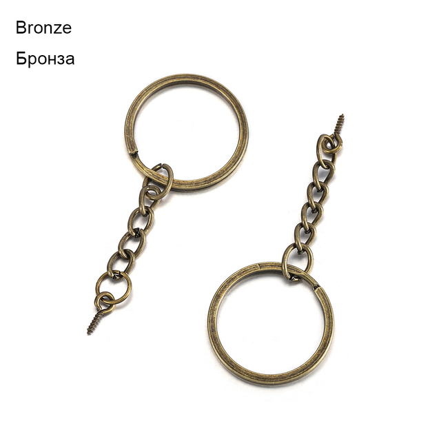 28 30mm Screw Eye Pin Key Chain Key Ring keychain Bronze Gold Keyrings Split Rings With Screw Pin Jewelry Making