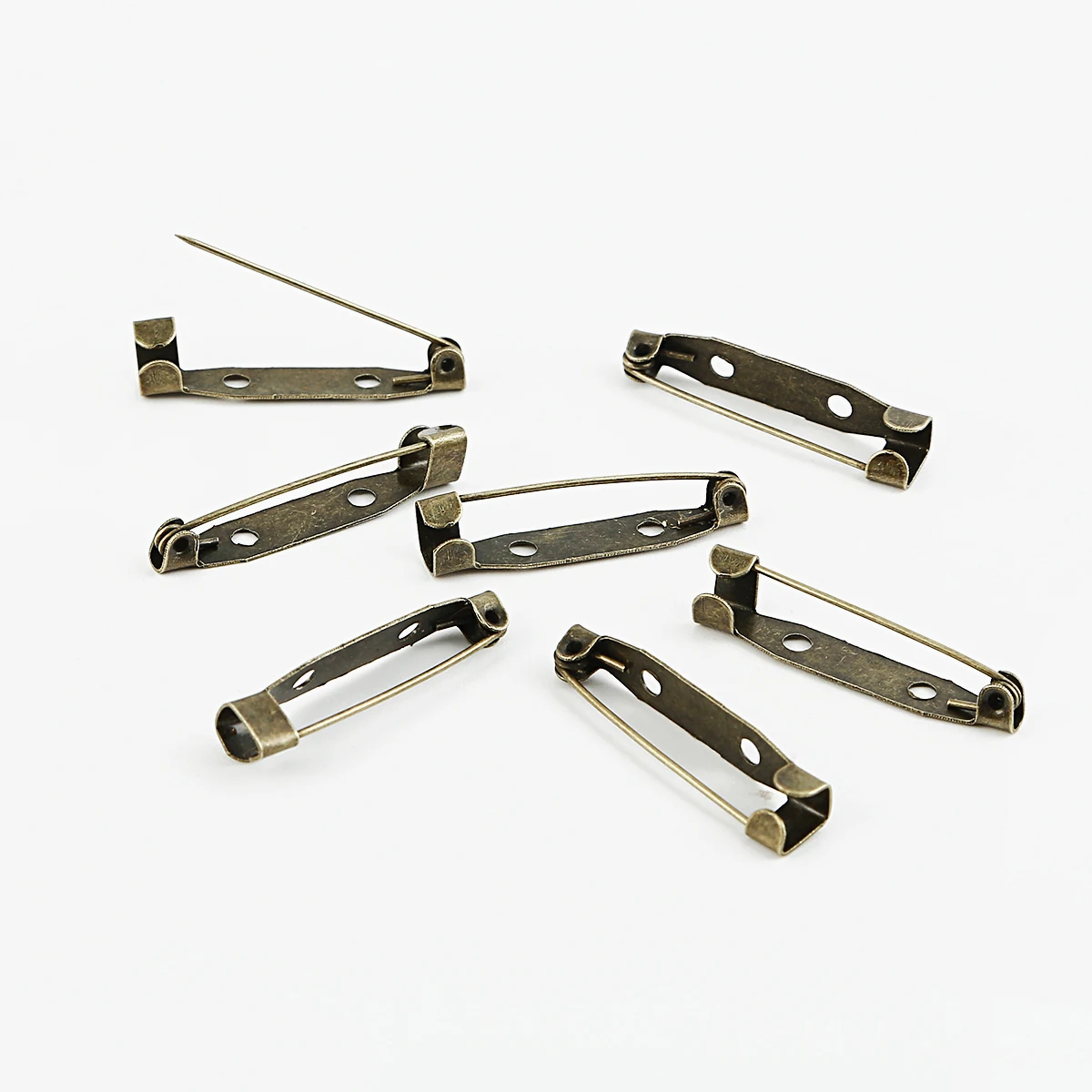 Bronze 10 шт./партия, 15, 20, 25, 30, 35 мм, серебряная брошь, базовые булавки, безопасные булавки, брошь, настройки, пустая основа для DIY, материал для изготовления украшений - Цвет: Bronze