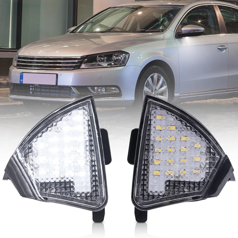 White Led Front Under Side Mirror Puddle Lights For Volkswagen Vw Golf