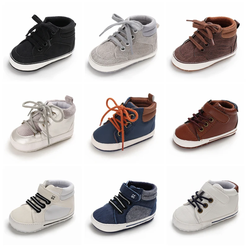OOSAKU Zapatos Recién Nacidos Infantiles de Bebés Zapatos con Cuna Prewalker Mocasines con Cordones de Suela Suave 