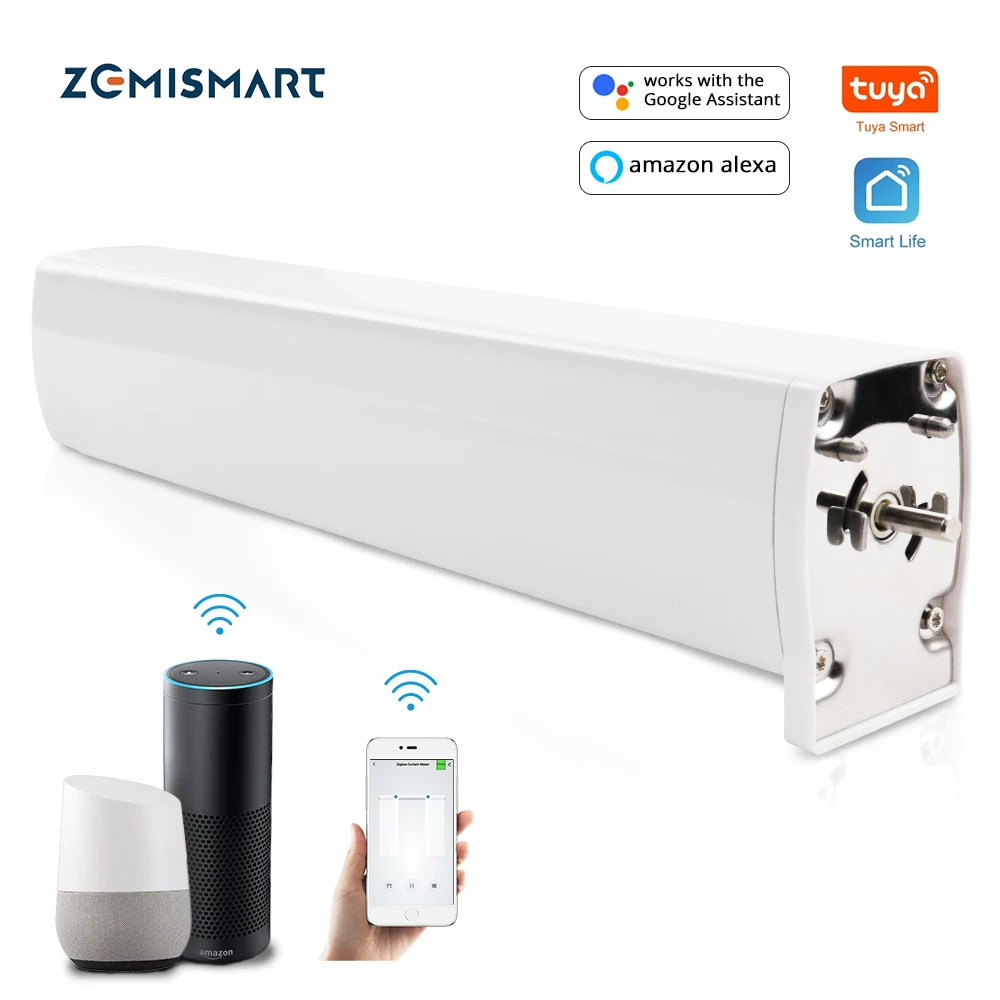 Zemismart Tuya Zigbee 3 0 умный электрический двигатель для штор с дистанционным
