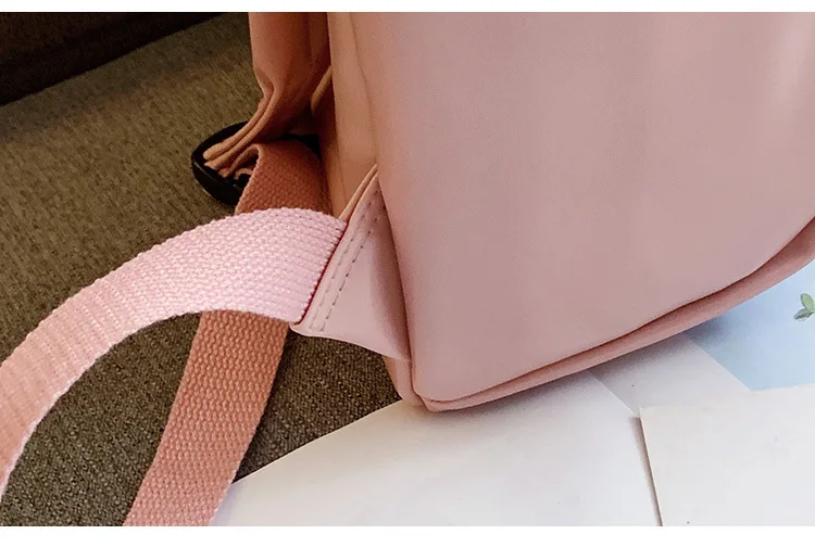 Soft Rucksack PU Leather Backpack for School Girls 2019 Women Backpack Preppy Style Back Bag Big Capacity Pink College Backpacks (11)