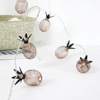 

Retro Style Gold pineapple string lights 10/20 LED Battery Powered Novelty Fairy Lights for Bedroom Wedding Birthday Party